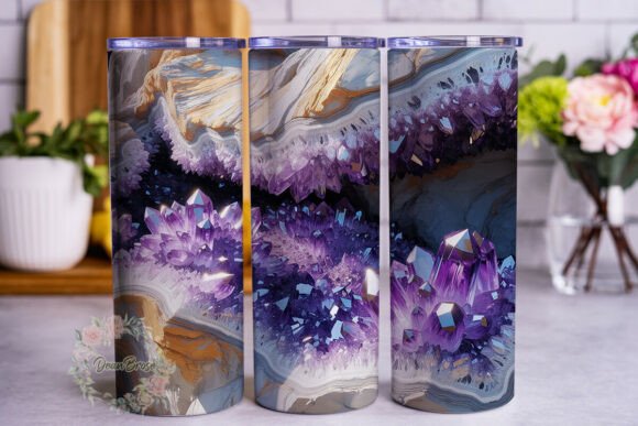 Amethyst Geode Crystal 20oz Tumbler Wrap
