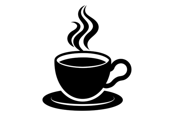 Black Silhouette of Coffee Cup