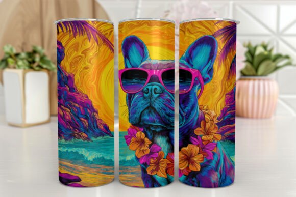 Bulldog Flowers 20oz Skinny Tumbler
