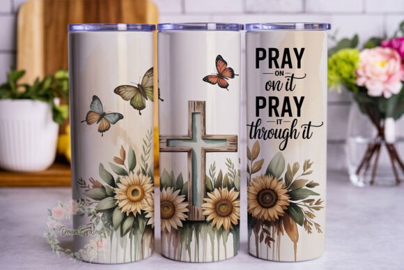 Christian Sunflower Cross 20oz Tumbler