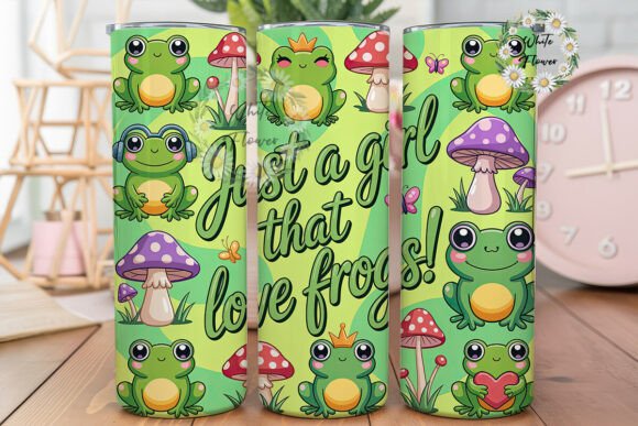 Cute Frog Mushroom 20oz Tumbler Wrap