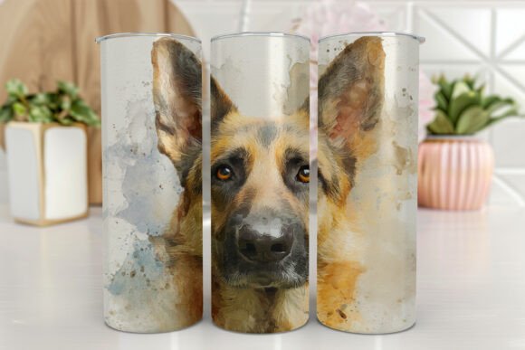 Dog Tumbler Wrap German Shepherd 20 Oz