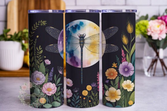 Dragonfly Moon Meadow 20oz Tumbler Wrap