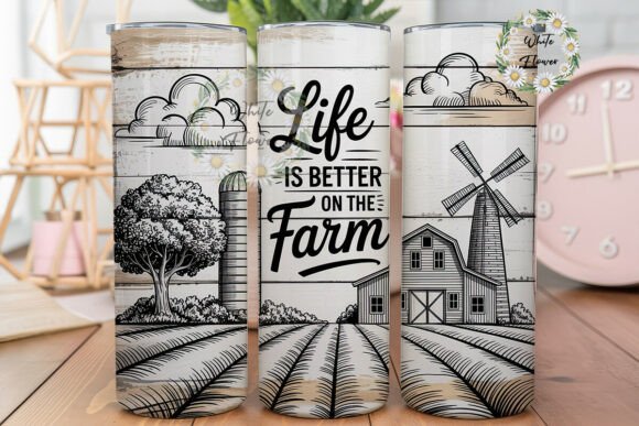 Farm Life Rustic Wood 20oz Tumbler Wrap