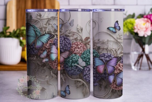 Floral Butterfly Dream 20oz Tumbler Wrap