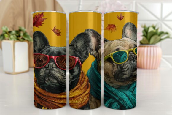 French Bulldog 20 Oz Skinny Tumbler