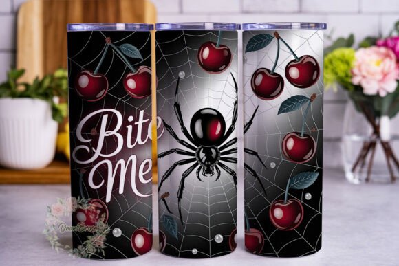 Gothic Cherry Spider Web Tumbler Wrap