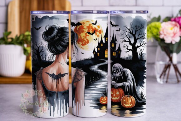 Gothic Halloween Girl 20oz Tumbler Wrap