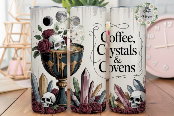 Gothic Skull Rose Coffee 20oz Tumbler