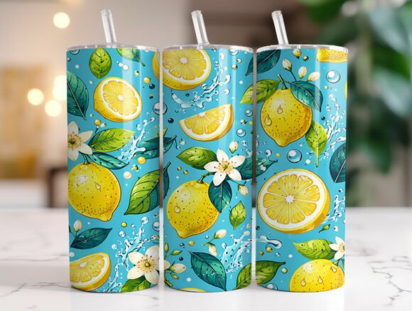 Lemon Citrus Splash 20 Oz Tumbler Wrap