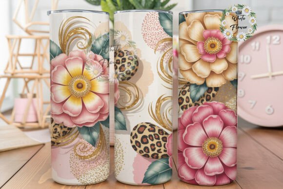 Leopard Print Floral 20oz Tumbler Wrap