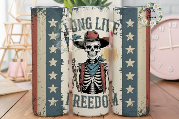 Patriotic Skeleton 20oz Tumbler Wrap