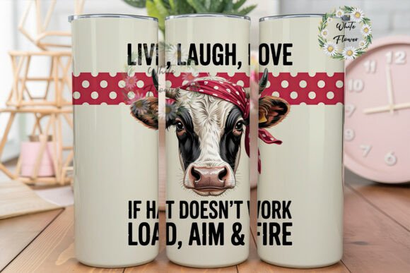 Rustic Cow Bandana 20oz Tumbler Wrap