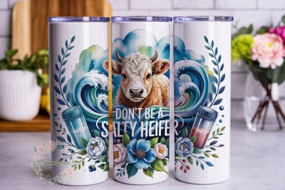 Salty Heifer Cow 20oz Tumbler Wrap