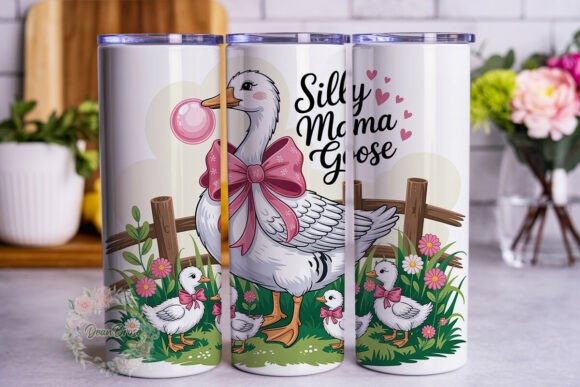 Silly Mama Goose Pink Bow 20oz Tumbler