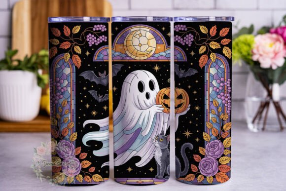 Stained Glass Halloween 20oz Tumbler