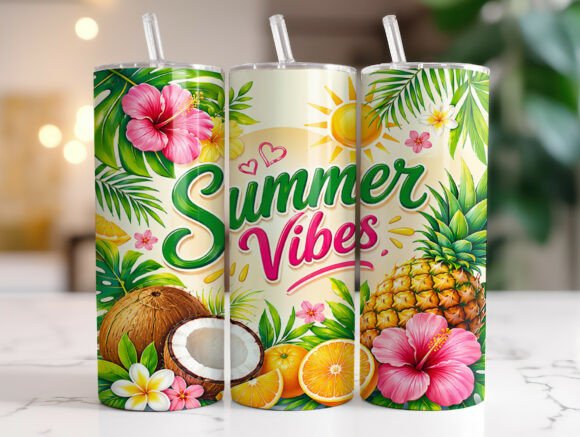 Summer Vibes 20 Oz Tumbler Wrap