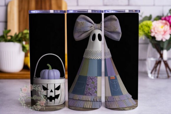 Whimsical Ghost Patchwork 20oz Tumbler